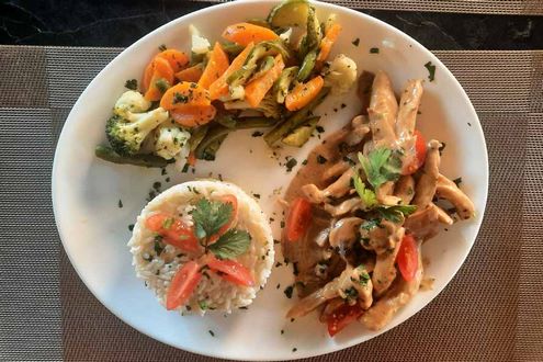 Emincés poulet champignons